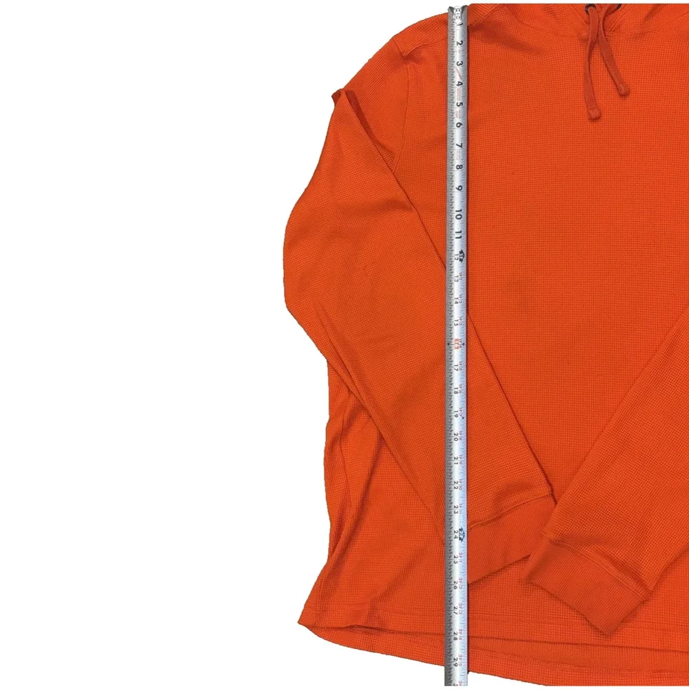 UNDER ARMOUR HOODIE LOOSE WAFFLE KNIT THERMAL ATHLETICWEAR ORANGE MEN'S XL